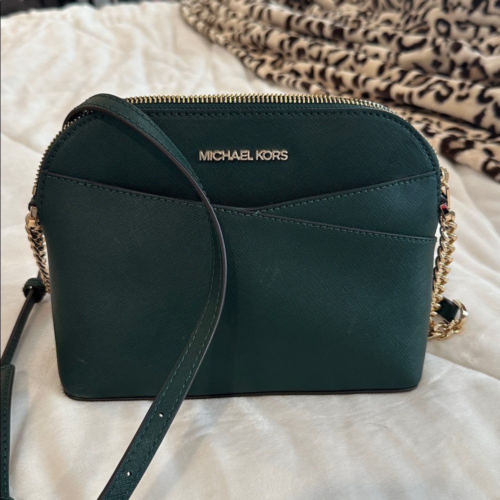 Michael Kors Emerald Crossbody with Gold Chain